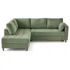 Image de Anna - canapé d'angle gauche 5 places convertible en velours texturé - lisa design - vert sauge ANNA