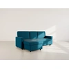 Image de Meiya - Canapé D'angle Réversible 4 Places Convertible Avec Coffre En Tissu - Bleu