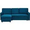 Image de Meiya - canapé d'angle réversible 4 places convertible avec coffre en tissu - best mobilier - bleu MEIYA