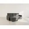 Image de Meiya - Canapé D'angle Réversible 4 Places Convertible Avec Coffre En Tissu - Gris Foncé