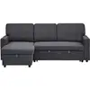 Image de Meiya - canapé d'angle réversible 4 places convertible avec coffre en tissu - best mobilier - gris foncé MEIYA