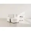 Image de Meiya - Canapé D'angle Réversible 4 Places Convertible Avec Coffre En Tissu - Beige