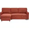Image de Meiya - canapé d'angle réversible 4 places convertible avec coffre en tissu - best mobilier - terracotta MEIYA