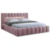 Image de Cleo - lit coffre avec led - 160x200 cm - sommier inclus - en velours - Rose