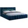 Image de Cleo - Lit Coffre Avec Led - 140x200 Cm - Sommier Inclus - En Velours - Bleu Canard