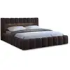 Image de Cleo - Lit Coffre Avec Led - 160x200 Cm - Sommier Inclus - En Velours - Marron
