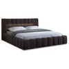 Image de Cleo - lit coffre avec led - 160x200 cm - sommier inclus - en velours - Marron