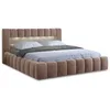Image de Cleo - lit coffre avec led - 160x200 cm - sommier inclus - en velours - Taupe