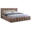 Image de Cleo - lit coffre avec led - 160x200 cm - sommier inclus - en velours - best mobilier - taupe CLEO