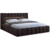 Image de Cleo - Lit Coffre Avec Led - 180x200 Cm - Sommier Inclus - En Velours - Marron