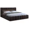 Image de Cleo - lit coffre avec led - 180x200 cm - sommier inclus - en velours - best mobilier - marron CLEO