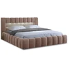 Image de Cleo - Lit Coffre Avec Led - 180x200 Cm - Sommier Inclus - En Velours - Taupe