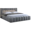 Image de Cleo - Lit Coffre Avec Led - 180x200 Cm - Sommier Inclus - En Velours - Gris Clair