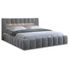 Image de Cleo - lit coffre avec led - 180x200 cm - sommier inclus - en velours - Gris clair