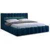 Image de Cleo - lit coffre avec led - 180x200 cm - sommier inclus - en velours - best mobilier - bleu canard CLEO