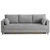 Image de Anna - canapé droit 3 places convertible avec poche en velours texturé - lisa design - gris ANNA