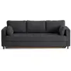 Image de Anna - canapé droit 3 places convertible avec poche en velours texturé - lisa design - gris anthracite ANNA
