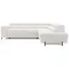 Image de Elisa - canapé d'angle droit 5 places convertible avec coffre et têtières réglables en tissu bouclette - best mobilier - blanc ELISA