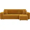 Image de Nicole - canapé d'angle réversible 4 places convertible avec coffre en tissu - best mobilier - jaune NICOLE