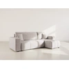 Image de Nicole - Canapé D'angle Réversible 4 Places Convertible Avec Coffre En Tissu - Gris Clair
