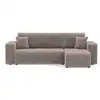 Image de Nicole - canapé d'angle réversible 4 places convertible avec coffre en tissu - best mobilier - gris clair NICOLE