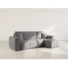 Image de Nicole - Canapé D'angle Réversible 4 Places Convertible Avec Coffre En Tissu - Gris