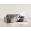 Image de Nicole - canapé dangle réversible 4 places convertible avec coffre en tissu - Gris