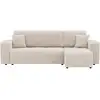Image de Nicole - canapé d'angle réversible 4 places convertible avec coffre en tissu - best mobilier - beige NICOLE