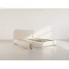 Image de Hugo - lit coffre - 160x200 cm - en velours texturé - Beige