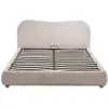 Image de Hugo - lit coffre - 160x200 cm - en velours texturé - best mobilier - beige HUGO