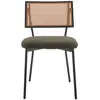 Image de Luciano - lot de 2 chaises cannage - en tissu bouclette - lisa design - vert kaki LUCIANO
