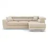 Image de Baoji - canapé d'angle droit 5 places convertible avec têtières et coffre en velours côtelé - best mobilier - beige BAOJI
