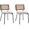 Image de Luciano - lot de 2 chaises cannage - en tissu bouclette - lisa design - beige LUCIANO