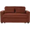 Image de Ernest - canapé droit 2 places convertible en velours côtelé - best mobilier - terracotta ERNEST