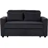 Image de Ernest - canapé droit 2 places convertible en velours côtelé - best mobilier - noir ERNEST