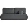 Image de Bowie - canapé 3 places convertible coffre + coussin rond inclus en tissu texturé - best mobilier - gris foncé BOWIE