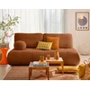 Image de Bowie - Canapé 3 Places Convertible Coffre + Coussin Rond Inclus En Tissu Texturé - Terracotta