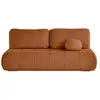 Image de Bowie - canapé 3 places convertible coffre + coussin rond inclus en tissu texturé - best mobilier - terracotta BOWIE