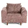 Image de Rune - fauteuil zèbre en velours - lisa design - marron et blanc RUNE
