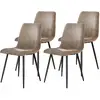Image de Iris - Lot De 4 Chaises - En Velours Côtelé Et Velours - Latte