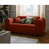 Image de Ray - Canapé Droit 2 Places En Tissu Texturé - Rouge