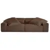 Image de Richie - canapé droit 3 places avec double méridienne - assise profonde - en fausse fourrure côtelée - lisa design - marron RICHIE