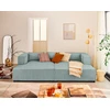 Image de Stella - Canapé Droit 3 Places Avec Double Méridienne - Assise Profonde - En Velours Côtelé - Bleu