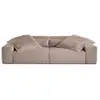 Image de Richie - canapé droit 3 places avec double méridienne - assise profonde - en fausse fourrure côtelée - lisa design - taupe RICHIE