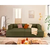 Image de Stella - Canapé Droit 3 Places Avec Double Méridienne - Assise Profonde - En Velours Côtelé - Vert