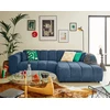 Image de Curtis - Canapé D'angle Droit 4 Places En Tissu Texturé - Bleu