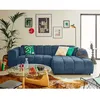 Image de Curtis - canapé dangle droit 4 places en tissu texturé - Bleu