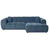 Image de Curtis - canapé d'angle droit 4 places en tissu texturé - lisa design - bleu CURTIS