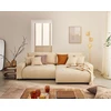 Image de Pivoine - Canapé D'angle 4 Places Réversible Convertible Avec 2 Coffres En Velours Côtelé - Beige
