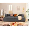 Image de Stella - canapé droit 3 places avec double méridienne - assise profonde - en velours côtelé - Gris foncé